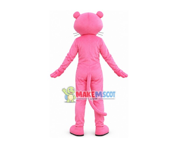 The Cozy Pink Panther Cartoon Mascot Costume The Cozy Pink Panther Cartoon Mascot Costume