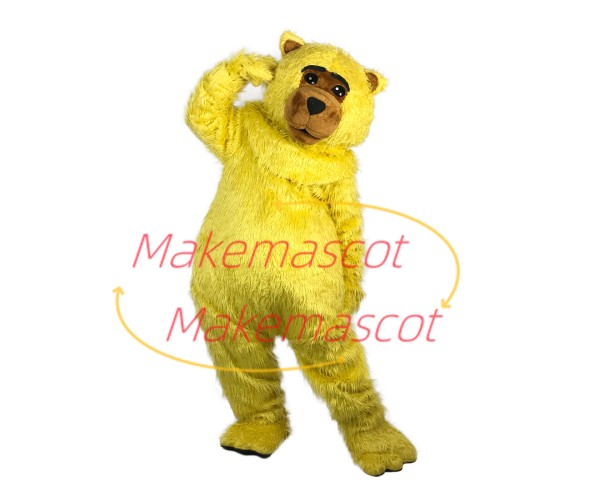 Soft Furry Yellow Bear Mascot Costume Soft Furry Yellow Bear Mascot Costume