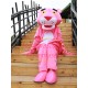 The Cozy Pink Panther Cartoon Mascot Costume The Cozy Pink Panther Cartoon Mascot Costume
