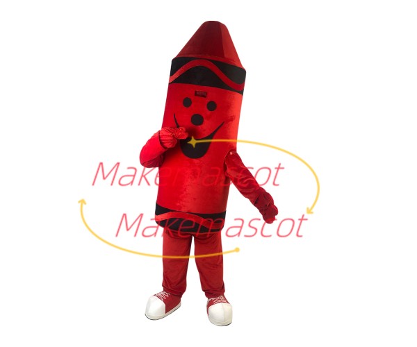 Breathable Cartoon Red Crayon Mascot Costume Breathable Cartoon Red Crayon Mascot Costume
