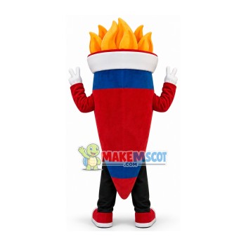 Lit Torch of The University Mascot Costume Lit Torch of The University Mascot Costume