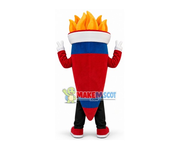 Lit Torch of The University Mascot Costume Lit Torch of The University Mascot Costume