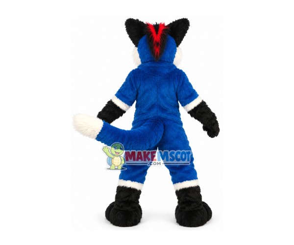 Tactical Adult Blue Wolf Mascot Soft Costume Tactical Adult Blue Wolf Mascot Soft Costume