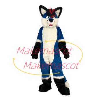 Tactical Adult Blue Wolf Mascot Soft Costume