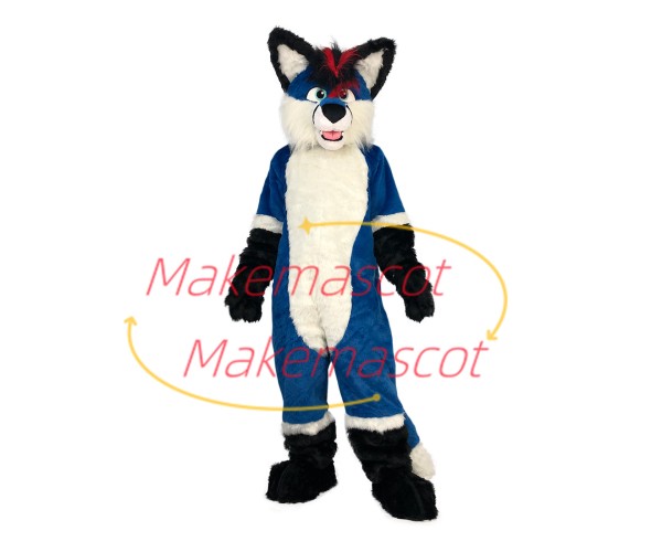 Tactical Adult Blue Wolf Mascot Soft Costume