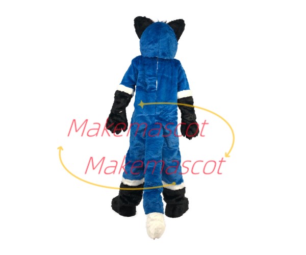 Tactical Adult Blue Wolf Mascot Soft Costume