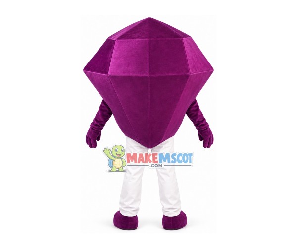 Large Carat Purple Rhomboid Diamond Mascot Costume Large Carat Purple Rhomboid Diamond Mascot Costume