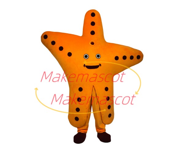 Gorgeous Orange Starfish Cartoon Mascot Costume