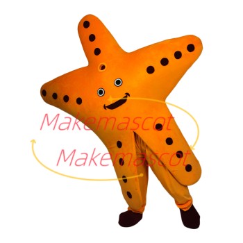 Gorgeous Orange Starfish Cartoon Mascot Costume