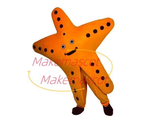 Gorgeous Orange Starfish Cartoon Mascot Costume