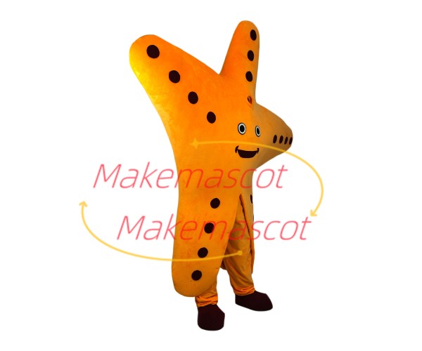 Gorgeous Orange Starfish Cartoon Mascot Costume