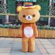 Pleasant Rilakkuma With Rainbow Hat Mascot Costume Pleasant Rilakkuma With Rainbow Hat Mascot Costume