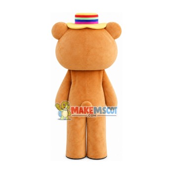 Pleasant Rilakkuma With Rainbow Hat Mascot Costume