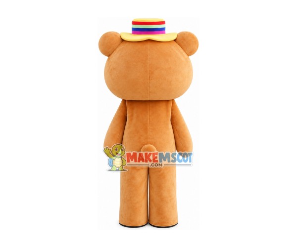 Pleasant Rilakkuma With Rainbow Hat Mascot Costume Pleasant Rilakkuma With Rainbow Hat Mascot Costume
