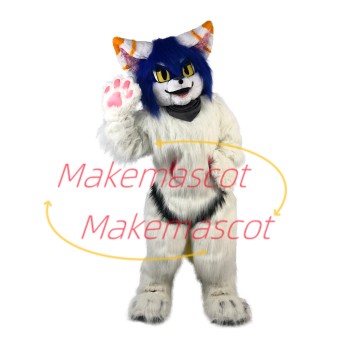 Adult Fancy Long Wool White Tiger Mascot Costume