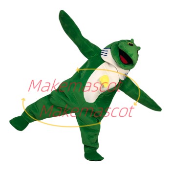 Croaking The Big Mouth Frog Mascot Soft Costume