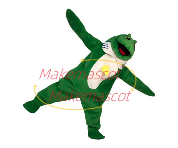 Croaking The Big Mouth Frog Mascot Soft Costume