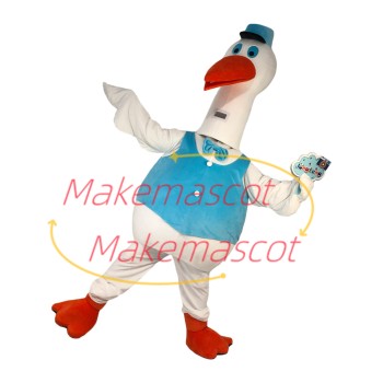 The Dignified Service White Goose Mascot Costume