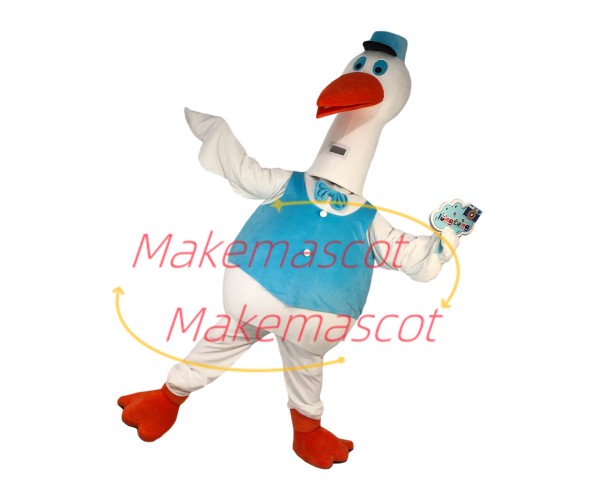 The Dignified Service White Goose Mascot Costume