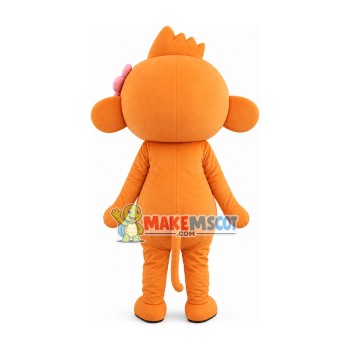 Cartoon CICI Monkey With Pink Flower Mascot Costume Cartoon CICI Monkey With Pink Flower Mascot Costume