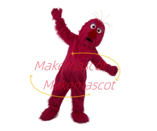 Cartoon Red Furry Monster Mascot Costume for Outdoor Event