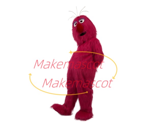 Cartoon Red Furry Monster Mascot Costume for Outdoor Event