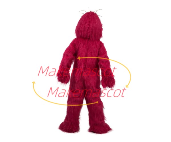 Cartoon Red Furry Monster Mascot Costume for Outdoor Event
