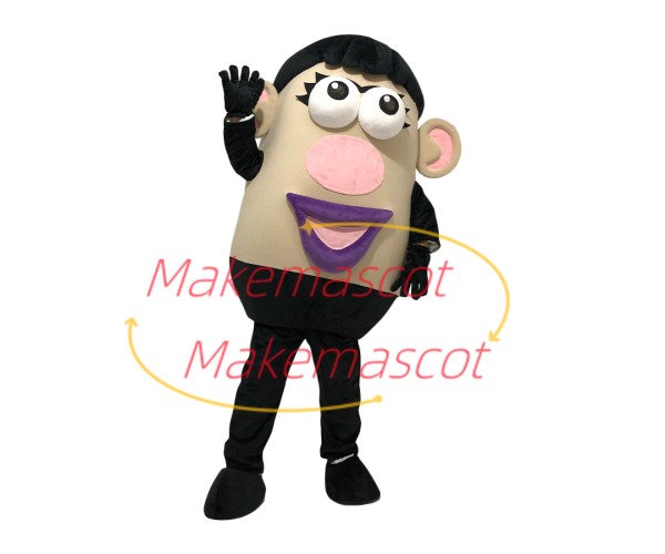 Mrs Potato Head With Purple Lips Mascot Cartoon Costume