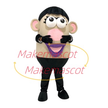Mrs Potato Head With Purple Lips Mascot Cartoon Costume