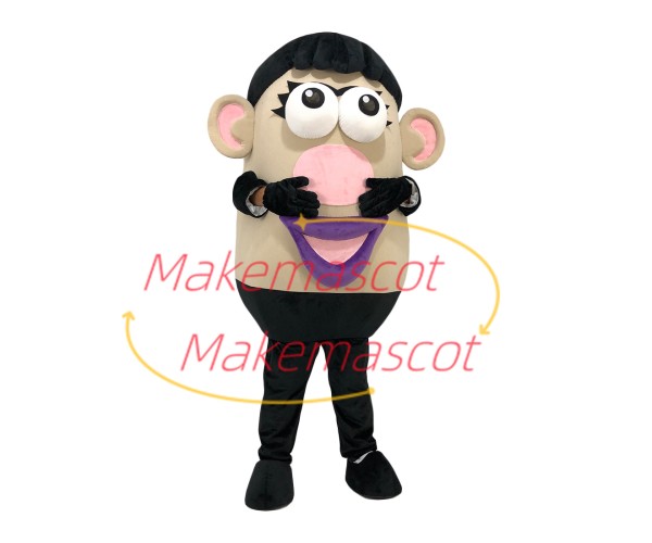 Mrs Potato Head With Purple Lips Mascot Cartoon Costume