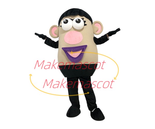 Mrs Potato Head With Purple Lips Mascot Cartoon Costume