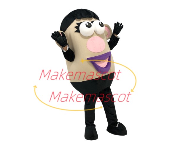 Mrs Potato Head With Purple Lips Mascot Cartoon Costume
