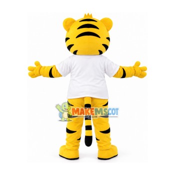 Training Tiger Wearing Sports Shirt Mascot Costume