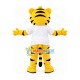 Training Tiger Wearing Sports Shirt Mascot Costume Training Tiger Wearing Sports Shirt Mascot Costume