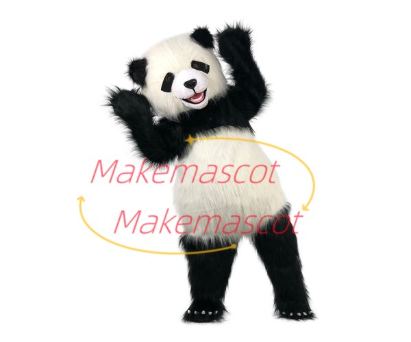 Adult Lively Panda Mascot Long Wool Costume