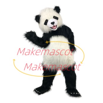 Adult Lively Panda Mascot Long Wool Costume Adult Lively Panda Mascot Long Wool Costume