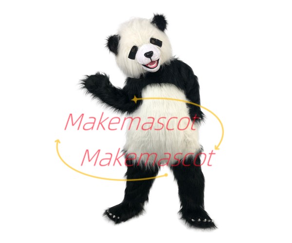 Adult Lively Panda Mascot Long Wool Costume Adult Lively Panda Mascot Long Wool Costume
