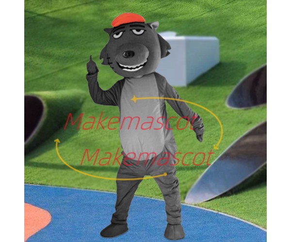 Villain Wolffy Mascot Cartoon Costume Villain Wolffy Mascot Cartoon Costume