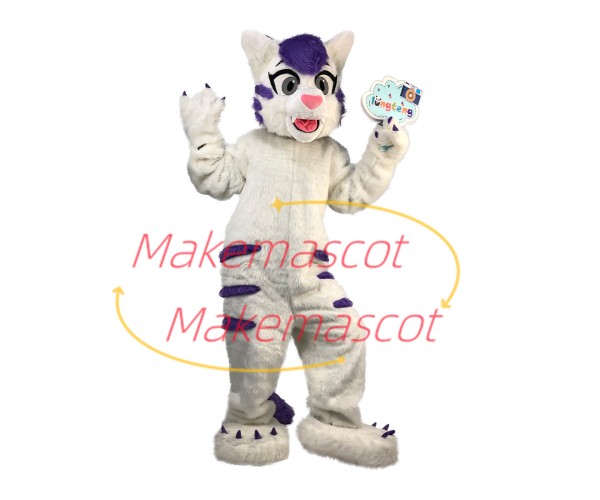 Optimistic Little Snow Wolf Mascot Plush Costume