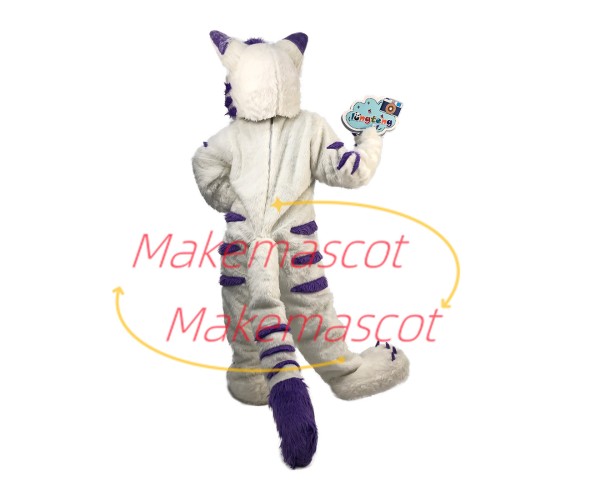 Optimistic Little Snow Wolf Mascot Plush Costume Optimistic Little Snow Wolf Mascot Plush Costume