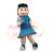Fuss The Lucy In Blue Dress Cartoon Mascot Costume