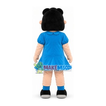 Fuss The Lucy In Blue Dress Cartoon Mascot Costume Fuss The Lucy In Blue Dress Cartoon Mascot Costume