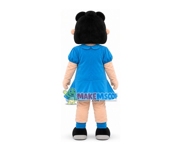 Fuss The Lucy In Blue Dress Cartoon Mascot Costume Fuss The Lucy In Blue Dress Cartoon Mascot Costume