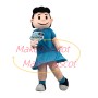 Fuss The Lucy In Blue Dress Cartoon Mascot Costume