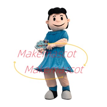 Fuss The Lucy In Blue Dress Cartoon Mascot Costume
