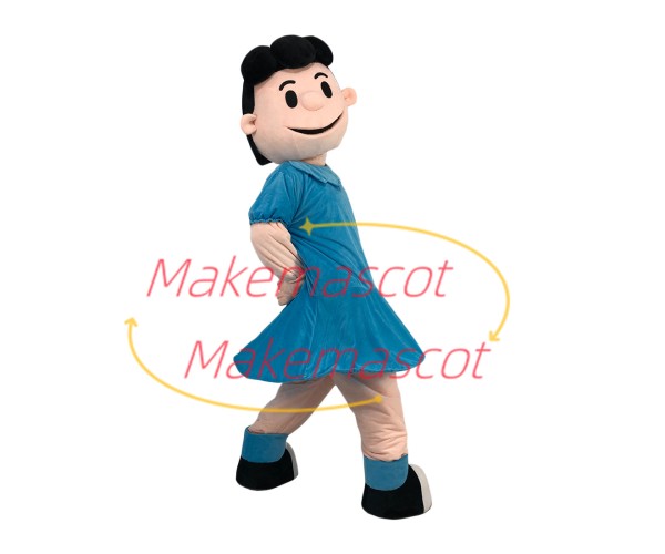 Fuss The Lucy In Blue Dress Cartoon Mascot Costume