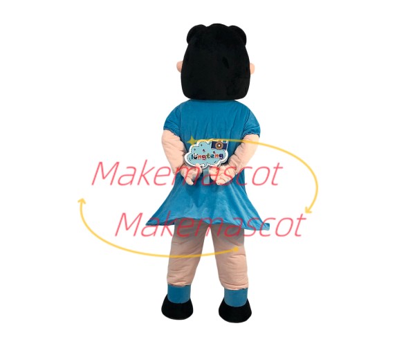 Fuss The Lucy In Blue Dress Cartoon Mascot Costume