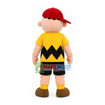 Determined Charlie Brown Mascot Cartoon Costume Determined Charlie Brown Mascot Cartoon Costume