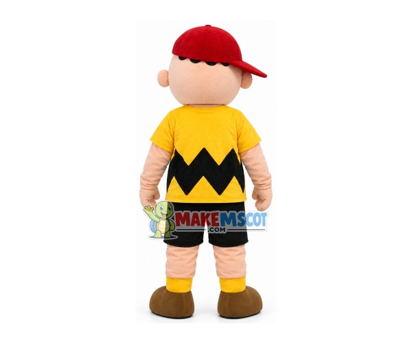Determined Charlie Brown Mascot Cartoon Costume Determined Charlie Brown Mascot Cartoon Costume