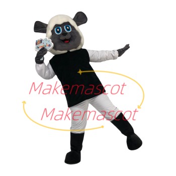 Adorable Poodle With Warm Headgear Mascot Costume